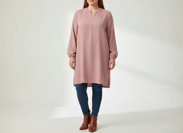 sukienka pudrowy róż allegro: Women`s dress, size 3XL — 1