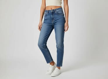 spodnie jeansy z wysokim stanem: Jeansy damskie, rozmiar XS — 1