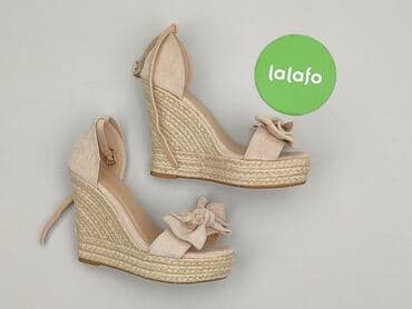 stradivarius pomarańczowe buty na obcasie: Sandały damskie, 37 — 2