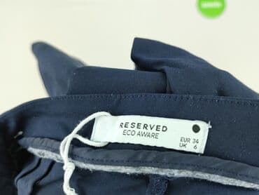 granatowe chinosy damskie: Reserved, Spodnie materiałowe damskie, rozmiar XS — 4