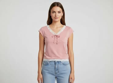 koszulka z tiulem: Romwe, Bluzka damska, M — 7