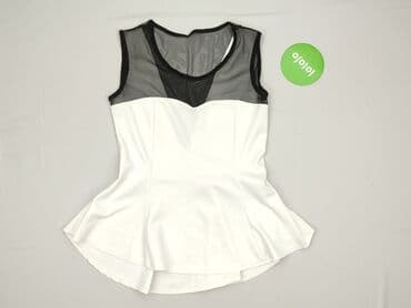 bluzka z baskinką biała: Women's blouse, size S — 3