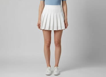 biała spódniczka z zakładkami: Spódnica damska, rozmiar S — 6