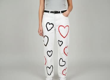 białe spodnie hello kitty: H&M Divided, Jeansy damskie, rozmiar M — 1