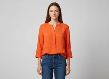 bluzki damskie pomarańczowa: Bluzka damska, rozmiar L — 5