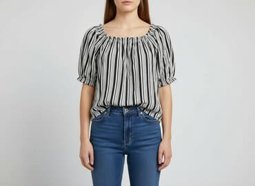 bluzki z gumką na dole plus size: Bluzka damska, rozmiar L — 1