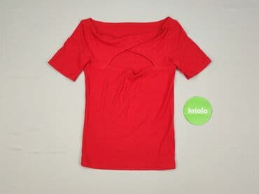 obcisła sukienka czerwona: T-shirt damski, rozmiar S — 3