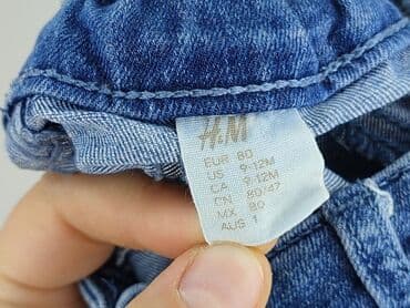 spodnice plisowane zara: Spodnie jeansowe, H&M, 9-12 miesięcy, stan - Idealny — 4