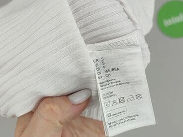 bluzki prążkowane białe: H&M L.O.G.G., Top damski, rozmiar S — 4