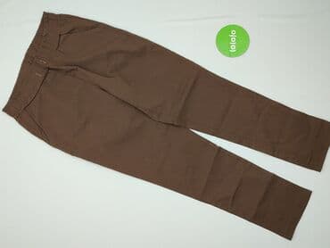 czekoladowe spodnie skórzane: Spodnie materiałowe damskie, M — 2