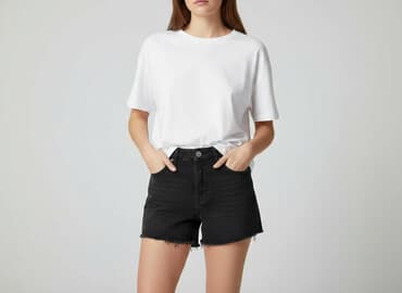 krótkie spodenki z wysokim stanem: Boohoo, Szorty damskie, rozmiar S — 7