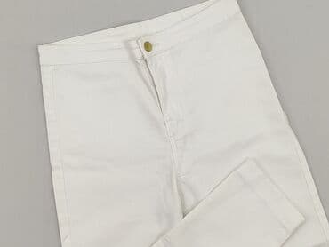 biale szerokie jeansy: Spodnie materiałowe damskie, rozmiar S — 1