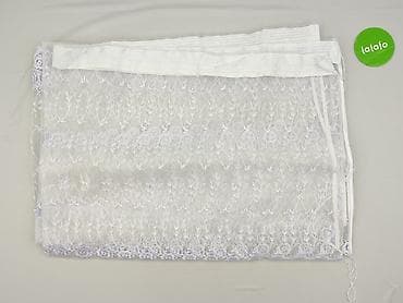 Dom i ogród: Biała firana z haftem kwiatowym - Materiał: delikatna siatka/tiul z — 2