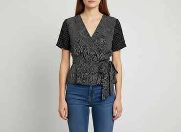 czarne bluzki w biale grochy: Bluzka damska, rozmiar L — 7
