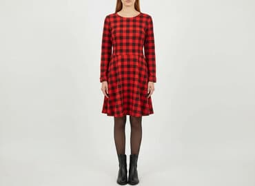 sukienka w czerwoną kratę damska: Sukienka damska, rozmiar S — 1