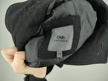 czarne botki ccc: Clockhouse, Płaszcz damski, rozmiar XS — 4