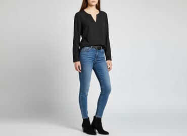 bluzki basic czarne: Manguun, Bluzka damska, M — 6