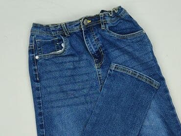 granatowy sweterek do sukienki: Spodnie jeansowe, Sinsay, 14 lat, 164, stan - Idealny — 1
