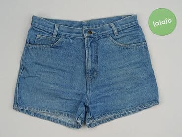 krótkie spodenki przed kolano jeansowe damskie: Denim, Szorty damskie, rozmiar L — 2