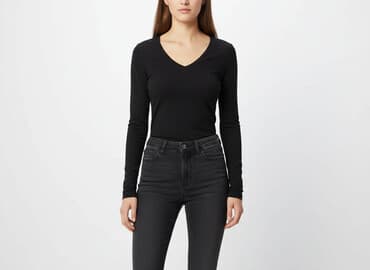 czarne t shirty basic: T-shirt damski, rozmiar S — 1