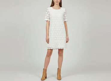 sukienka koronkowa biała boho: Sukienka damska, rozmiar S — 6