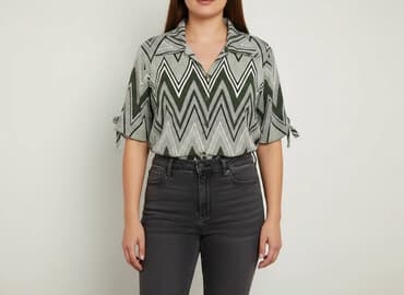 koszula damska w geometryczne wzory: Women`s shirt, size 2XL — 1