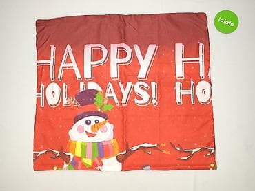 makrama: Poszewka dekoracyjna świąteczna – „Happy Holidays” - Motyw: czerwone — 2
