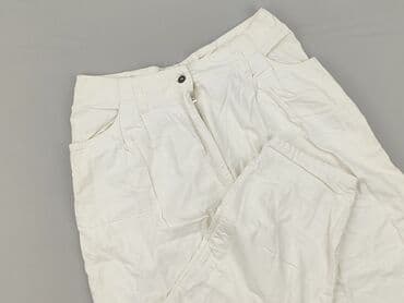 biale szerokie jeansy: Spodnie materiałowe damskie, rozmiar L — 1