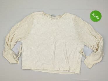 beżowa bluzka z dekoltem w serek: Zara, Women's blouse, size L — 3