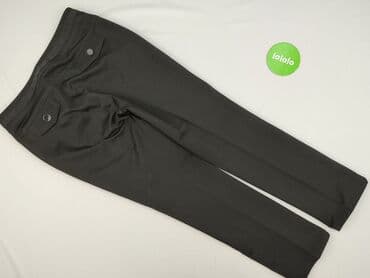 czarne spodnie z białą nitką: Spodnie materiałowe damskie, rozmiar M — 3