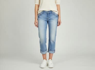 jeansy damskie cropp: Spodnie 3/4 damskie, L — 7