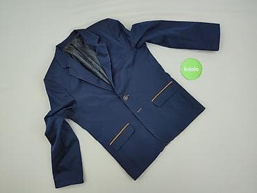 Marynarka męska Semina Poland, granatowa - Krój: jednorzędowa — 2