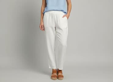 biale ubrania: Spodnie materiałowe damskie, rozmiar M — 1