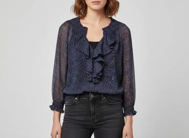 zara sukienka bufiaste rękawy: Zara, Bluzka damska, rozmiar XS — 6