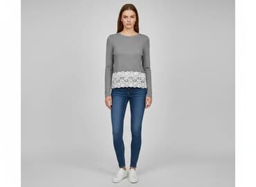 sweter z tiulowymi rękawami: FB Sister, Sweter damski, rozmiar XS — 7