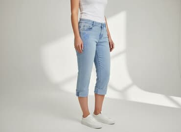 dżinsy ze ściągaczem na dole: Miaoni, Jeansy damskie, rozmiar M — 7