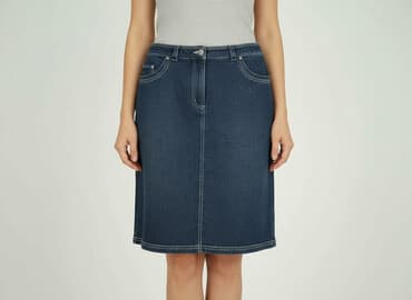 spódniczka dżinsowe z wysokim stanem: Denim, Spódnica damska, rozmiar S — 6