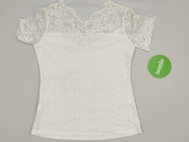 białe bluzki z haftem angielskim: Bluzka damska, rozmiar S — 3