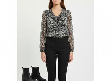 klapki miu miu z futerkiem: Mela London, Bluzka damska, S — 7