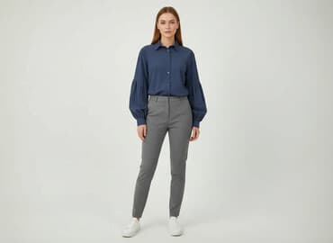 granatowe bluzki wizytowe: Koszula damska, rozmiar S — 6