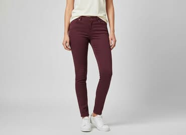 jeansy bordowe damskie: H&M, Jeansy damskie, rozmiar L — 7