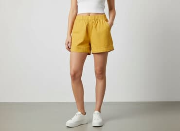 żółte krótkie spodenki: Szorty damskie, rozmiar M — 6