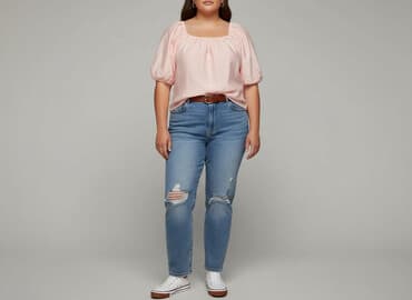 krotka bluzki z bufiastymi rękawami: Sinsay, Bluzka damska, rozmiar 2XL — 1