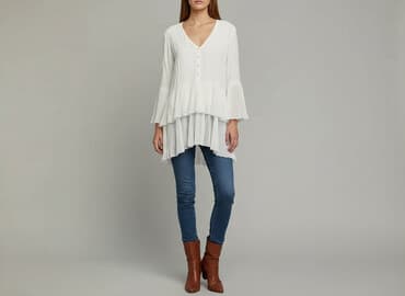 sukienka biala z piorami: Жіноча блуза, розмір S — 1