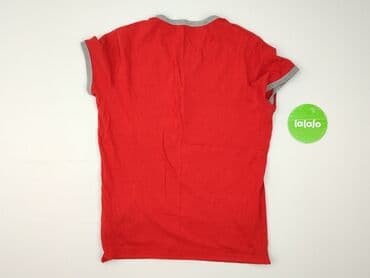 czerwona bluzki z dekoltem v: FSBN, T-shirt damski, rozmiar S — 4