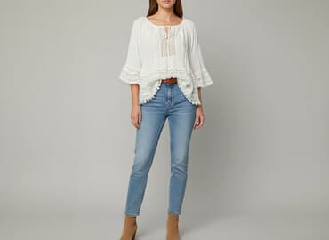 bluzki boho plus size: Bluzka damska, rozmiar L — 1