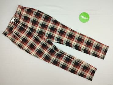 spodnie czerwone w kratę h m: H&M, Material trousers for women, size S — 3