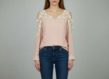 rozowa bluzka na impreze: Women's blouse, size M — 1