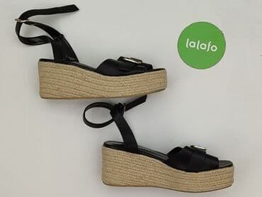 sandały na koturnie z pomponami: Sandały damskie, rozmiar 38 — 3