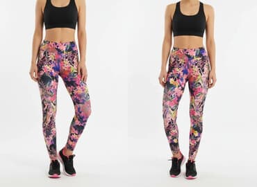 kolorowe leginsy: Leggings, Legginsy Sportowe damskie, rozmiar M — 7